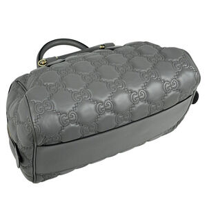 Gucci Shoulder Handbag Leather Matelasse 2way Gray GG Marmont Bag